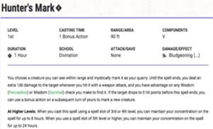 Hunter’s Mark 5e dnd