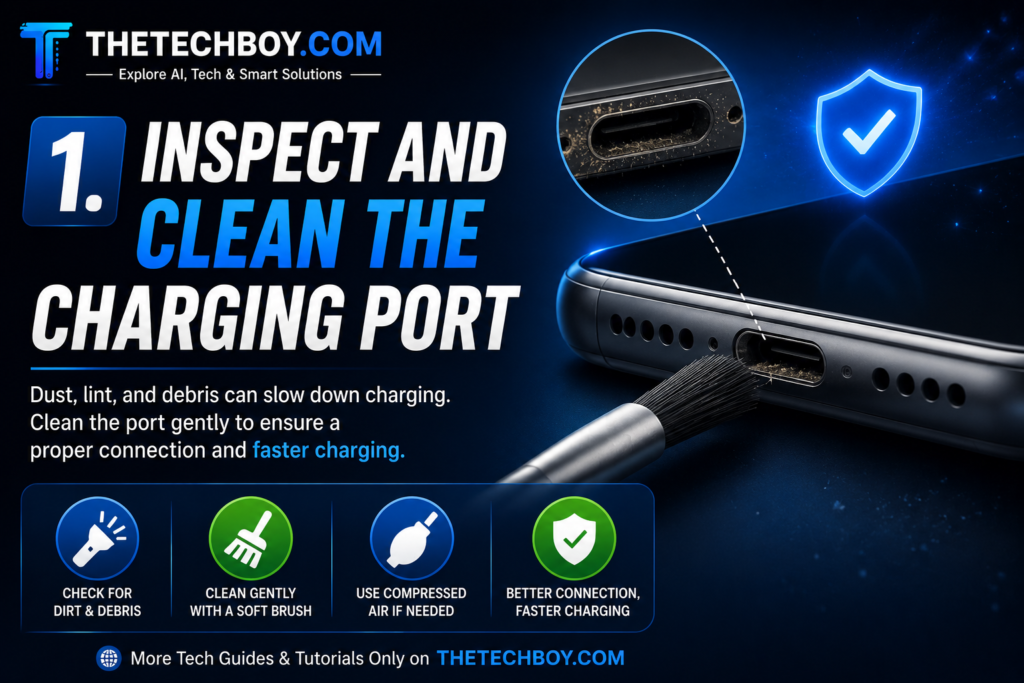 Inspect and Clean the Charging Port